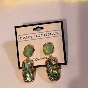 Dana Buchman Iridescent Green and Gold Earrings